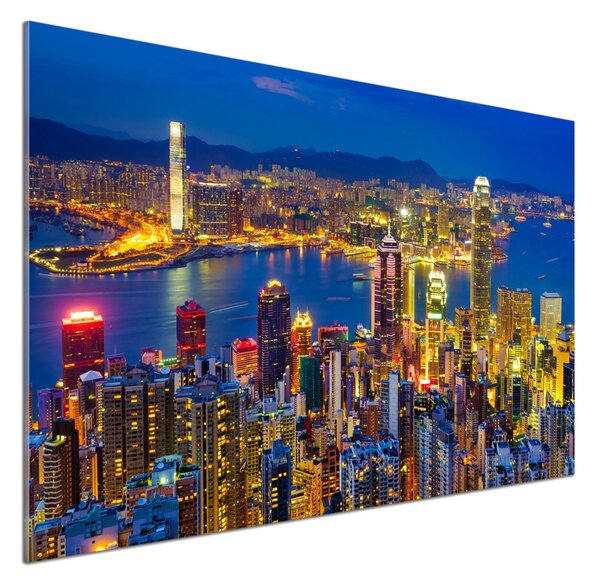 Sticlă pentru bucătărie Hong Kong pe timp de noapte