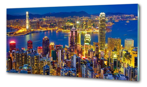 Sticlă pentru bucătărie Hong Kong pe timp de noapte