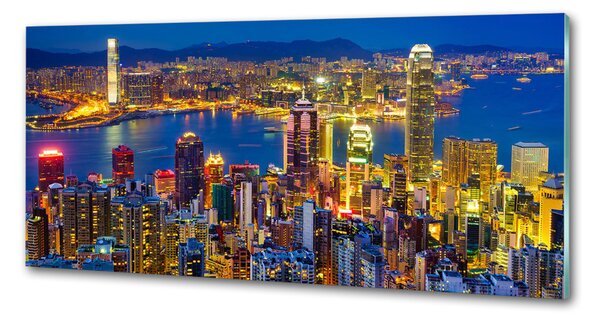 Sticlă pentru bucătărie Hong Kong pe timp de noapte