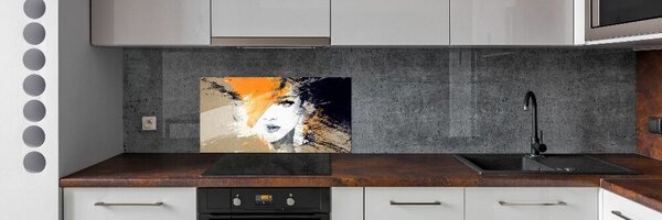 Panou sticla securizata bucatarie Portret de femeie