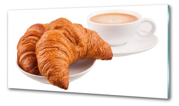 Panou sticlă bucătărie Cornuri și cafea