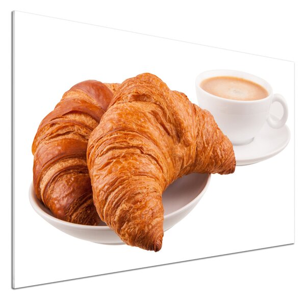 Panou sticlă bucătărie Cornuri și cafea