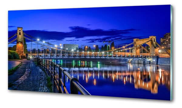 Panou sticlă decorativa bucătărie Wroclaw pe timp de noapte