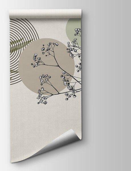 Fototapet Design botanic cu elemente abstracte, Fototapet natură, Fototapet populare, w07979 - Tapeko.ro