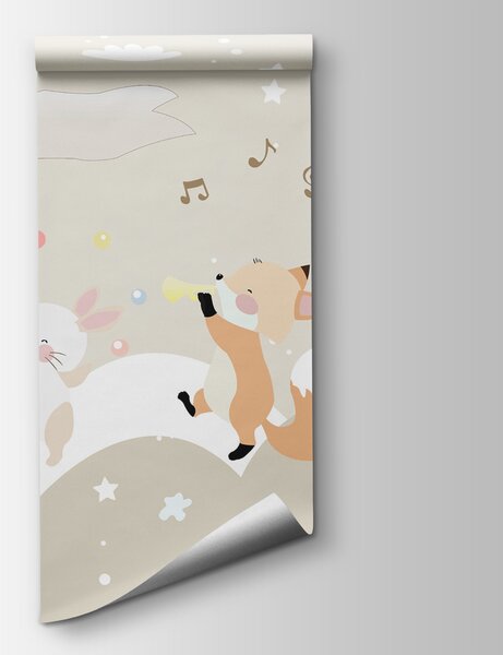 Fototapet Un animal de desene animate care cântă muzică, Fototapet copii, Fototapet populare, u98969 - Tapeko.ro