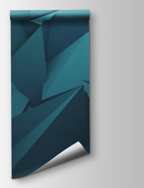 Fototapet Forme poligonale albastre, Fototapet geometric 3D, Fototapet populare, u71598 - Tapeko.ro