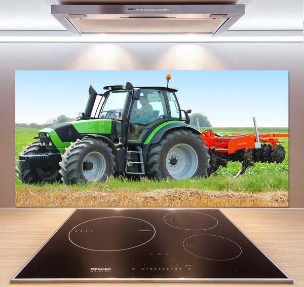 Sticlă bucătărie Tractor pe teren
