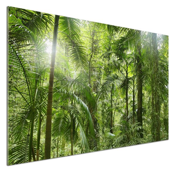 Panou sticlă decorativa bucătărie padure tropicala