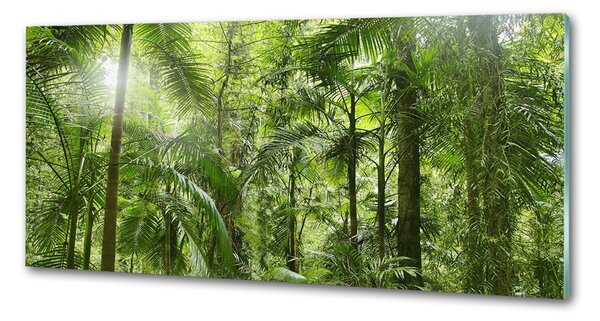 Panou sticlă decorativa bucătărie padure tropicala