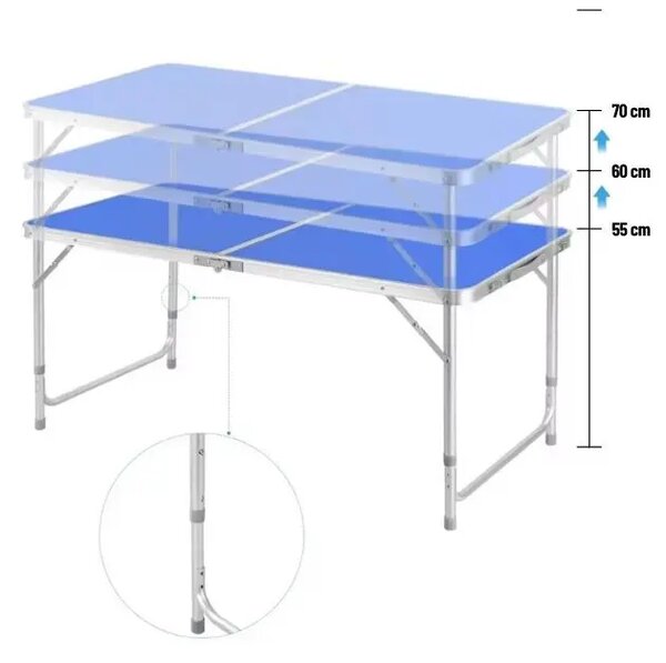 Campmate™ Masă De Camping Pliabilă Din Aluminiu Cu 4 Scaune