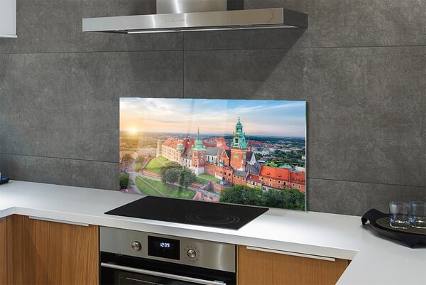Panouri de sticlă castel Cracovia panorama răsărit de soare