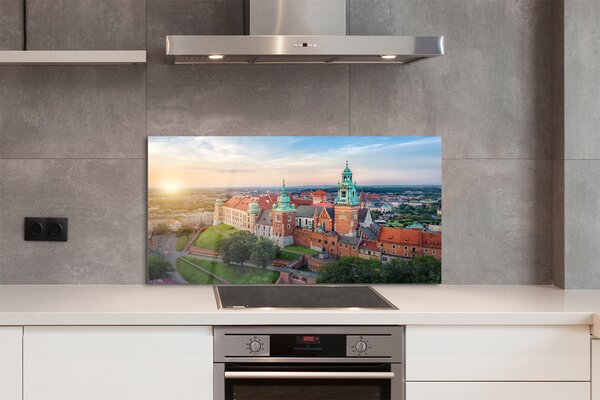 Panouri de sticlă castel Cracovia panorama răsărit de soare