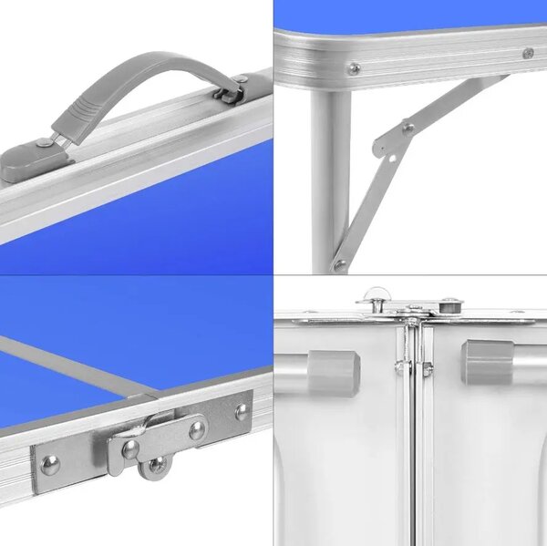 Campmate™ Masă De Camping Pliabilă Din Aluminiu Cu 4 Scaune