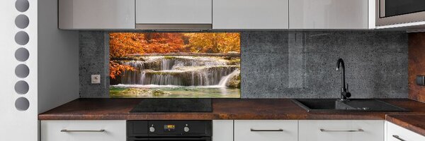 Panou sticlă bucătărie Cascada în toamna