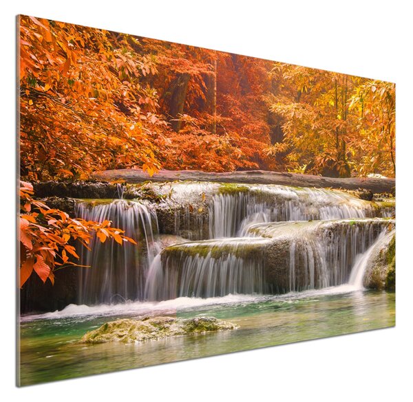 Panou sticlă bucătărie Cascada în toamna