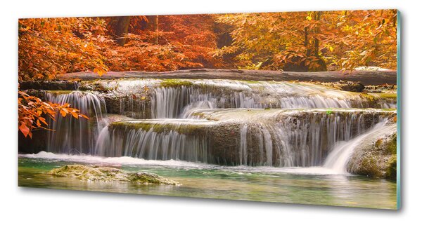 Panou sticlă bucătărie Cascada în toamna