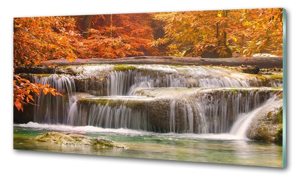 Panou sticlă bucătărie Cascada în toamna