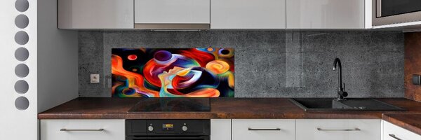 Sticlă printata bucătărie abstracțiune