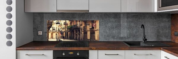 Sticlă printata bucătărie Străzile din Barcelona