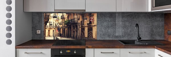 Sticlă printata bucătărie Străzile din Barcelona