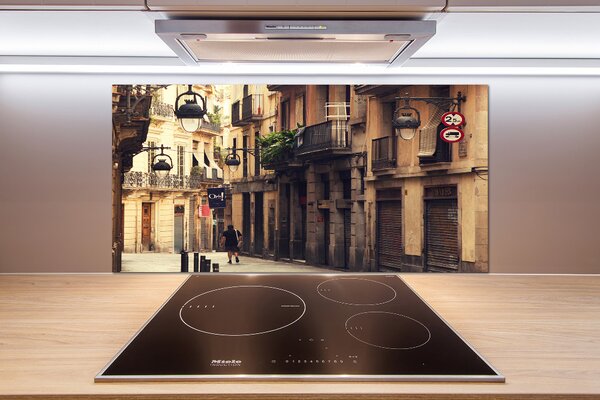 Sticlă printata bucătărie Străzile din Barcelona