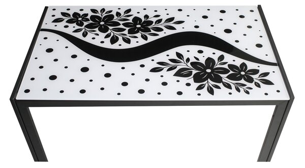 Masă fixă Dreptunghiulară Black Flower
