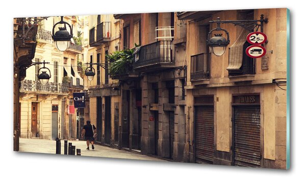 Sticlă printata bucătărie Străzile din Barcelona