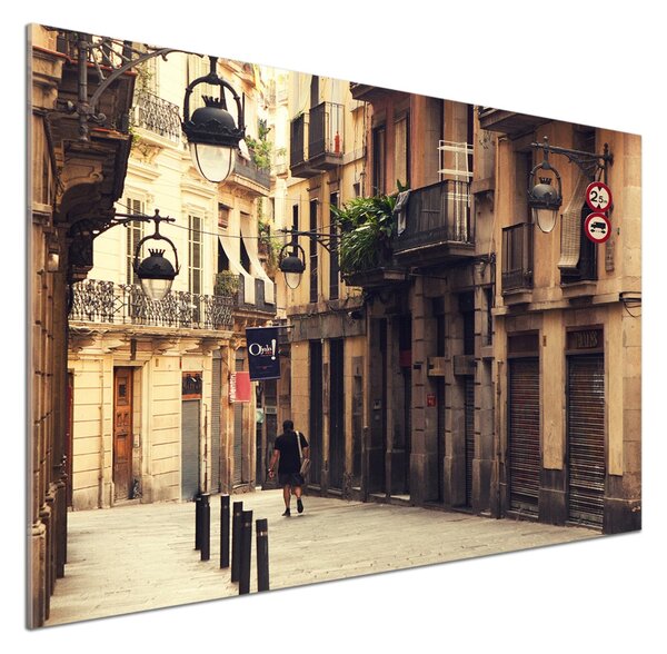 Sticlă printata bucătărie Străzile din Barcelona
