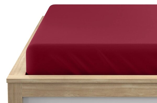 Cearsaf Jersey cu elastic 90x200 cm visiniu