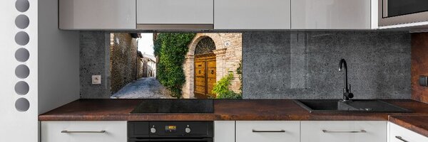 Panou sticlă bucătărie stradă fermecătoare