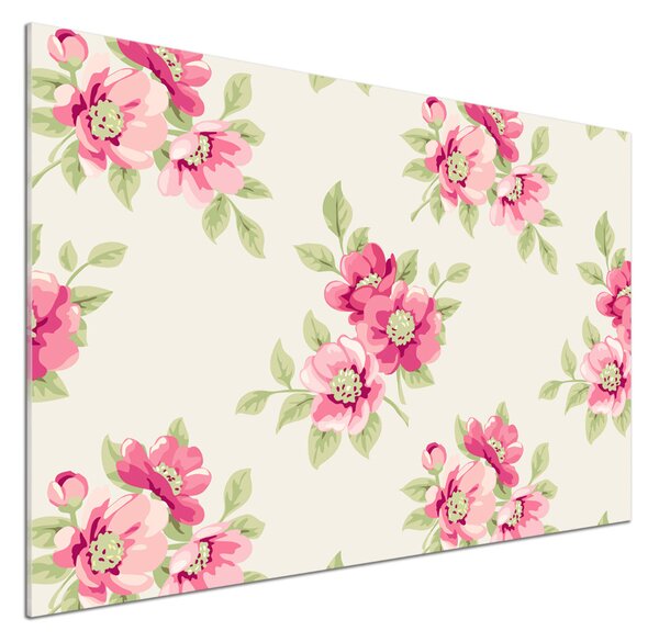 Panou sticlă decorativa bucătărie model floral
