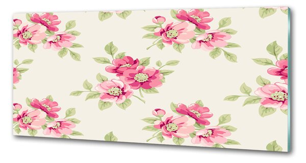 Panou sticlă decorativa bucătărie model floral