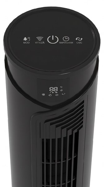 HOMCOM Ventilator Oscilant de Turn, 3 Viteze, Telecomandă, Temporizator, Mod Repaus, Ideal pentru Acasă | Aosom Romania