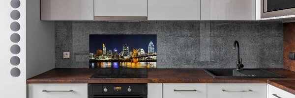 Sticlă printata bucătărie Ohio River pe timp de noapte