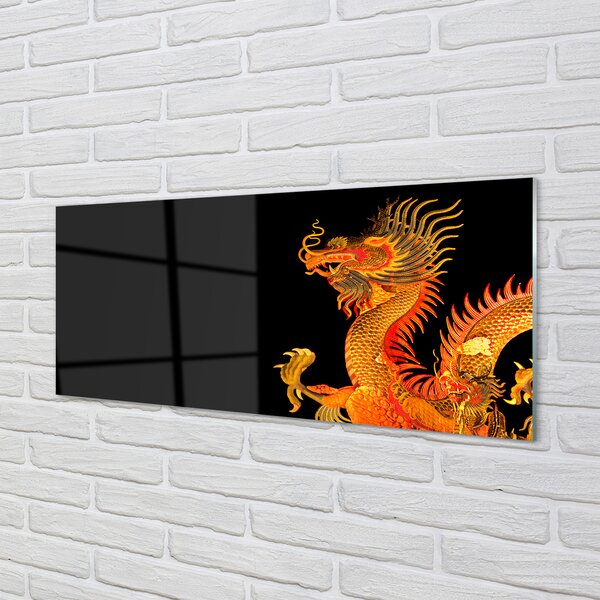 Panouri de sticlă dragon de aur japonez