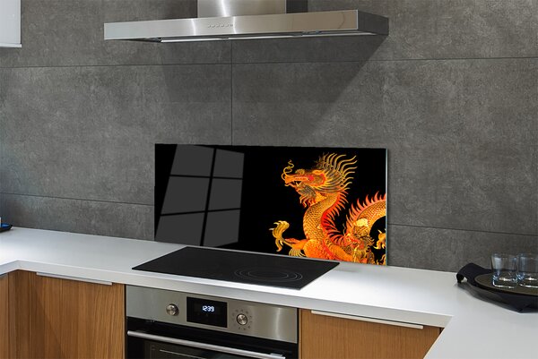 Panouri de sticlă dragon de aur japonez