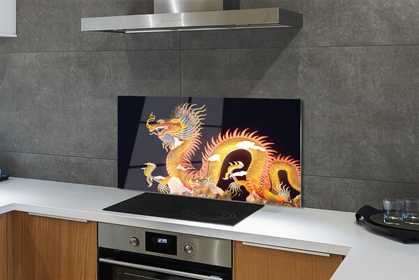 Panouri de sticlă Aur japoneză Dragon
