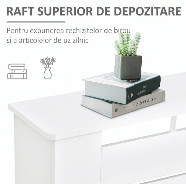 HOMCOM Mască de Calorifer cu Lamele și Raft din Lemn Alb 172x19x81 cm | Aosom Romania