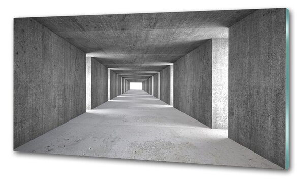 Panou sticlă decorativa bucătărie Tunelul de beton