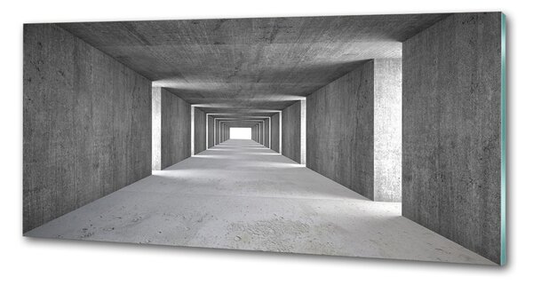 Panou sticlă decorativa bucătărie Tunelul de beton