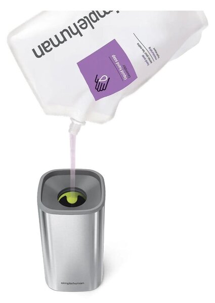 Dozator de săpun lichid argintiu din oțel inoxidabil 295 ml - simplehuman