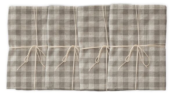 Set 4 șervețele textile Really Nice Things Grey Vichy, 43 x 43 cm