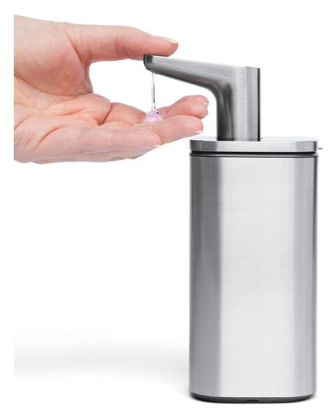 Dozator de săpun lichid argintiu din oțel inoxidabil 295 ml - simplehuman