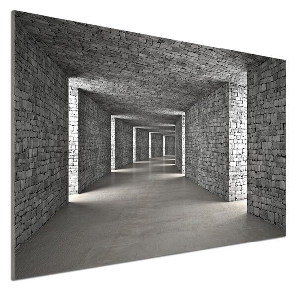 Panou sticlă decorativa bucătărie tunel Cărămidă