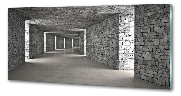 Panou sticlă decorativa bucătărie tunel Cărămidă