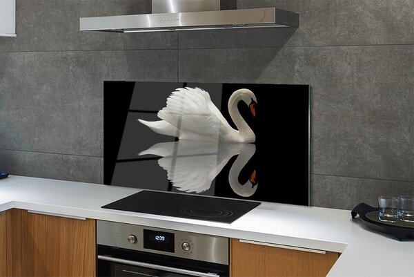 Panouri de sticlă Swan în noapte