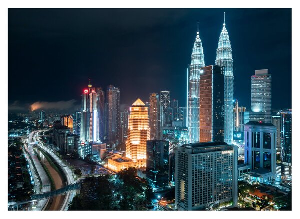 Tablou - Noaptea în Kuala Lumpur (70x50 cm)