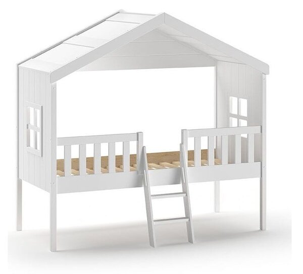 Pat pentru copii 90x200 cm alb de tip casă/înalt Housebed - Vipack