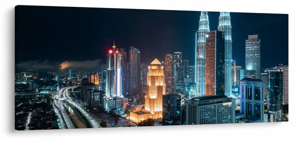 Tablou - Noaptea în Kuala Lumpur (120x50 cm)