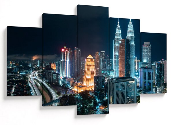 Tablou - Noaptea în Kuala Lumpur (150x105 cm)
